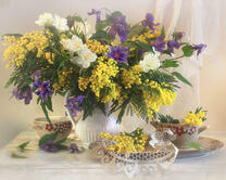 Без бренда «Натюрморт из мимоз и колокольчиков» в Иркутске