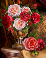 Без бренда «Букет роз в изящной вазе (20шт)» в Иркутске