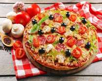 Аппетитная пицца на салфетке