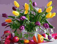 Без бренда «Разноцветные тюльпаны в прозрачной вазе» в Иркутске в интернет-магазине  Без бренда «Разноцветные тюльпаны в прозрачной вазе» в Иркутске