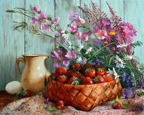 Полевые цветы и сочная клубника