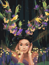 Без бренда «Темноглазая девчонка с цветами и птицами в волосах» в Иркутске в интернет-магазине  Без бренда «Темноглазая девчонка с цветами и птицами в волосах» в Иркутске