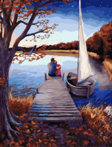 Влюбленные и парусник у причала