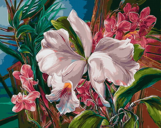 Картина по номерам 40x50 Экзотические цветы