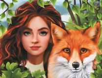 Зеленоглазая девушка и лиса
