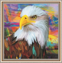 Орёл на разноцветном фоне