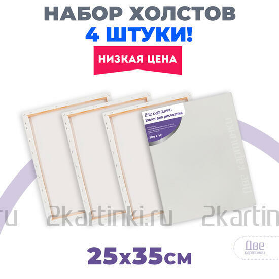 Тип товара Набор холстов 4 шт. Две картинки на подрамнике 25X35