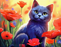 Без бренда «Серый котик и маки» в Иркутске в интернет-магазине  Без бренда «Серый котик и маки» в Иркутске