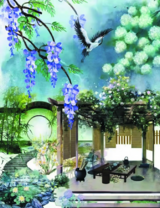 Без бренда «Сад с беседкой, цветами и птицей» в Иркутске в интернет-магазине  Без бренда «Сад с беседкой, цветами и птицей» в Иркутске