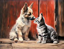 Без бренда «Знакомство котенка и щенка» в Иркутске в интернет-магазине  Без бренда «Знакомство котенка и щенка» в Иркутске