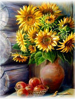 Без бренда «Кувшин с подсолнухами и корзинка с яблоками» в Иркутске