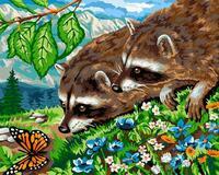 Без бренда «Еноты и бабочка на цветочной поляне» в Иркутске